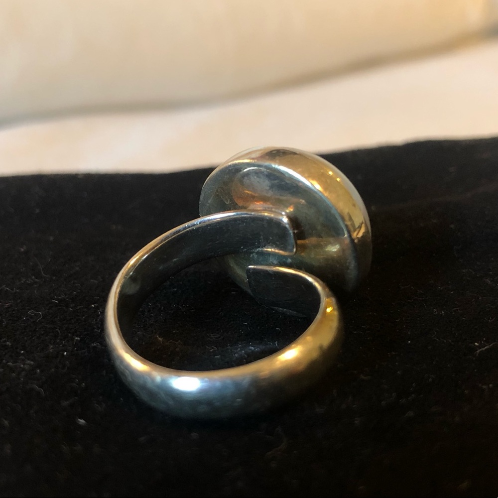 Sterling Silver Moonstone Ring Adjustable - image 3